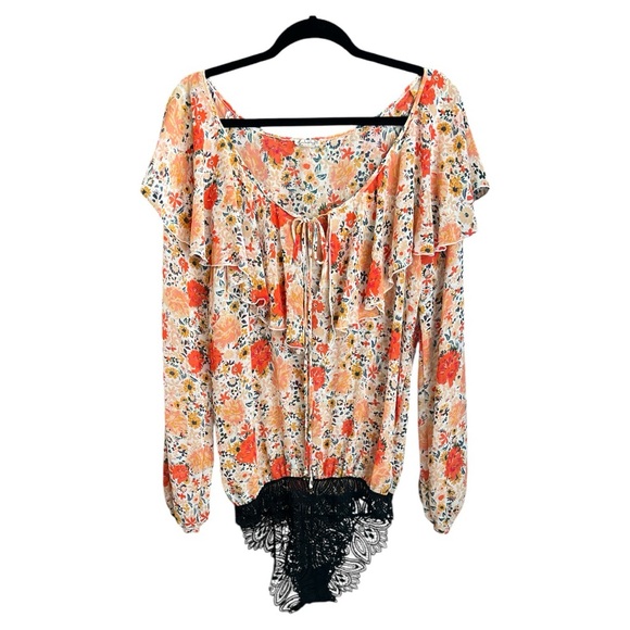 NWOT Free People Intimately Say It To Me Bodysuit in Ivory Combo size Large - Picture 5 of 10